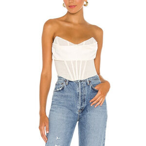 Nbd 'Hailee' White Bustier Top Size XS - NWT